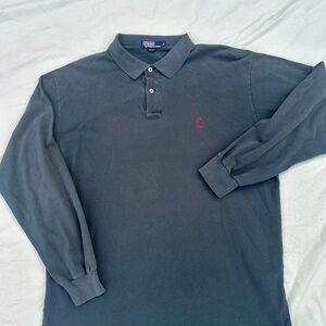 Ralph Lauren Men's Dark Gray Long Sleeve Polo